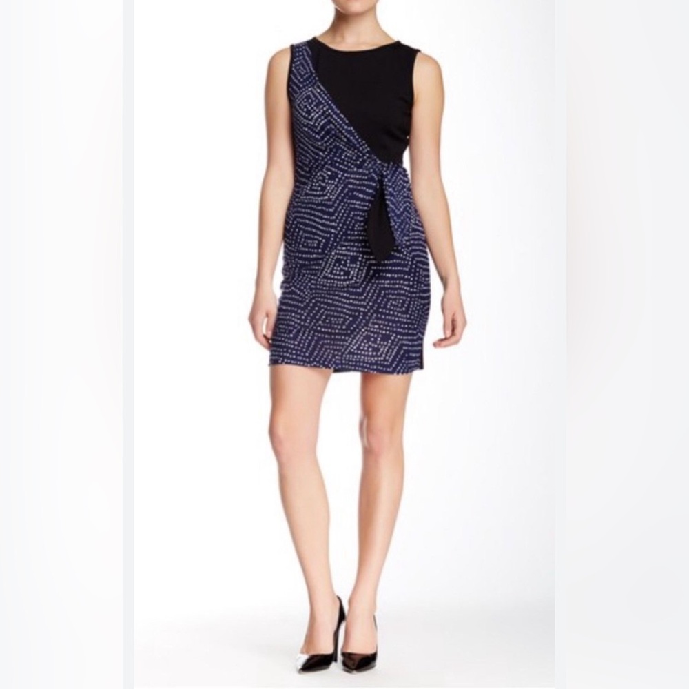 EUC SZ 2 Diane Von Furstenberg Dahlia Faux Wrap Dress in Midnight Black